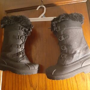 Cat & Jack Black Furry Kids Boots